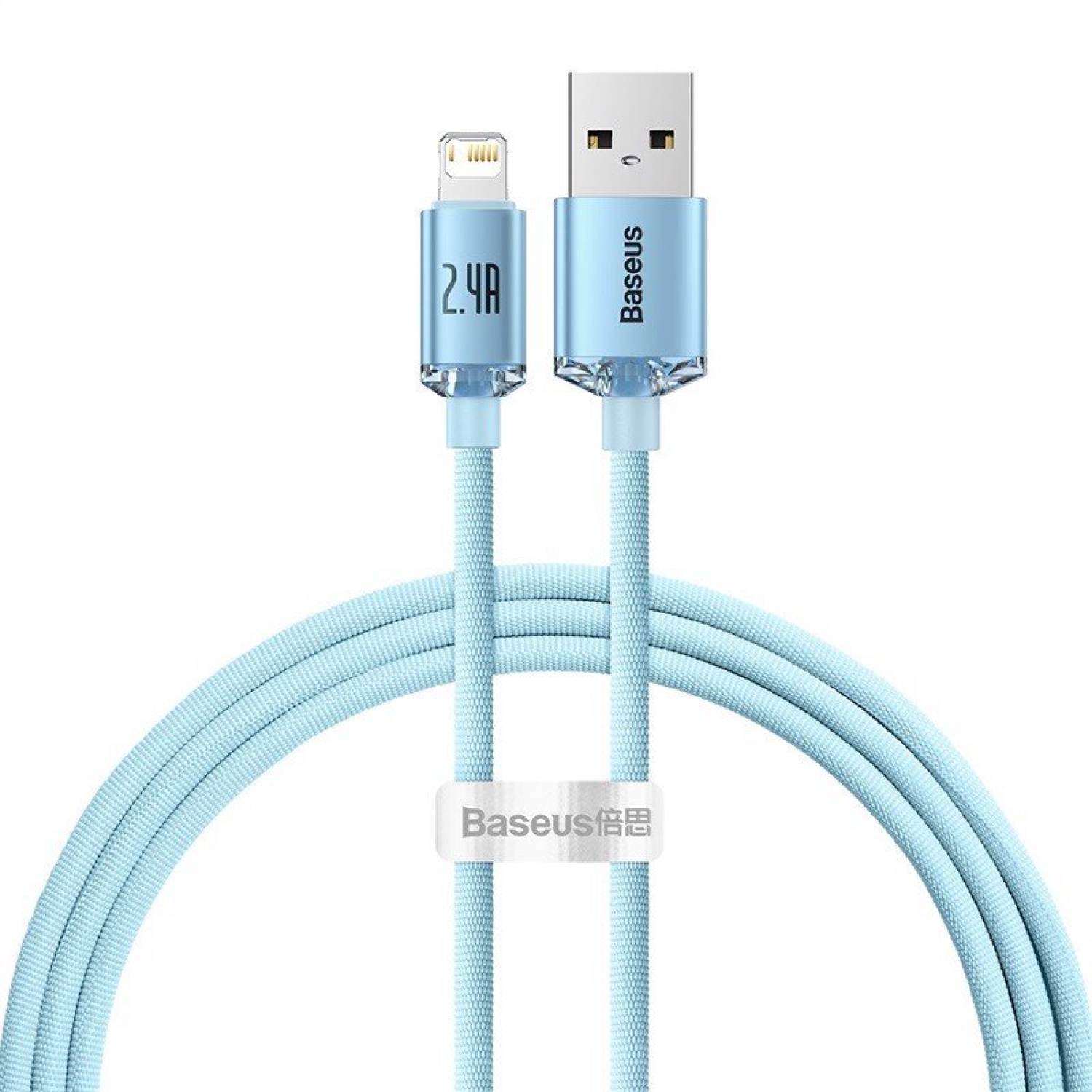Cáp Sạc Baseus Crystal Shine USB to Ln 2.4A | Bện Vải Thời Trang, Bền Bỉ 1.2m/2m