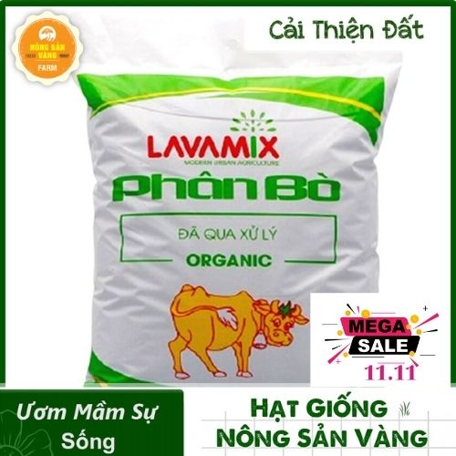 Phân Bò Hữu Cơ Tiện Lợi Không Mùi Hôi 3dm3 - Nông Sản Vàng