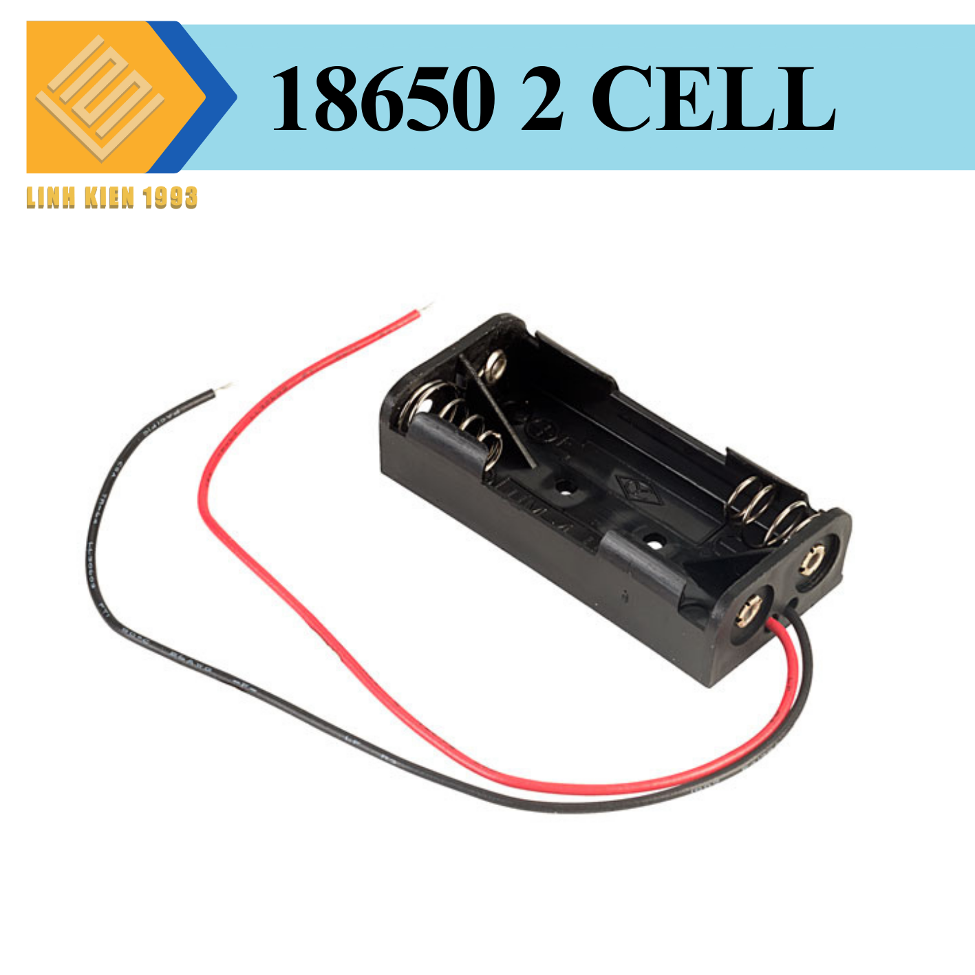 Đế 2 pin 18650 mắt nối tiếp