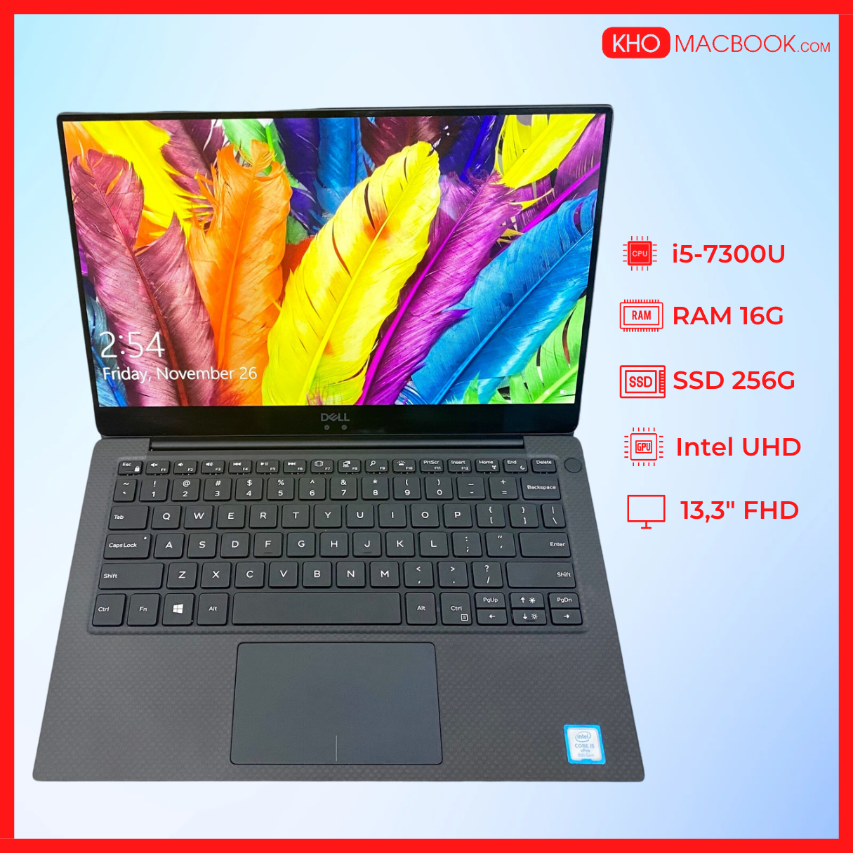 Laptop Dell XPS 13 9360 I5-7300U l RAM 16G l SSD 256G l Màn 133 ...