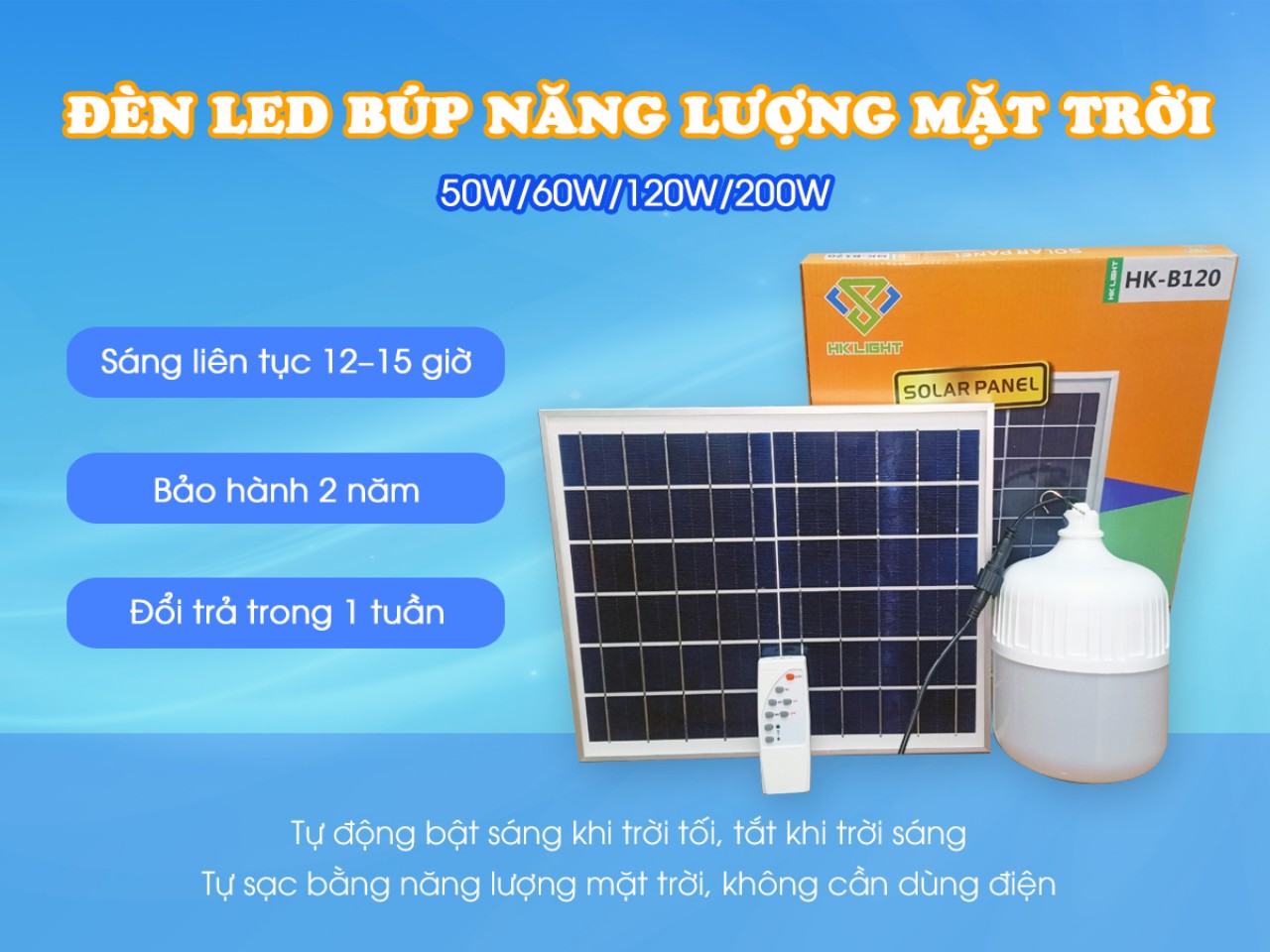 Đèn năng lượng mặt trời LED 60w
