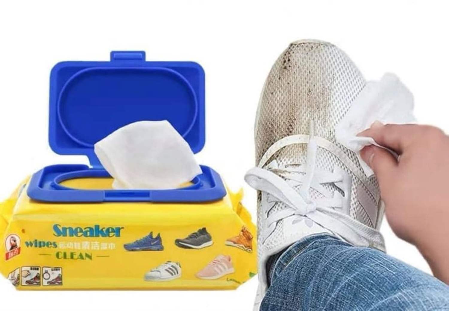Giấy ướt lau giầy thần thánh Sneaker - flac lau giầy siêu sạch