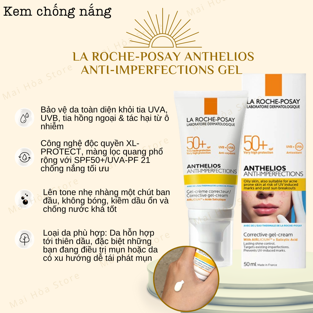 Kem Chống Nắng Laa Roche Posay Anthelios Gel Cream SPF 50+