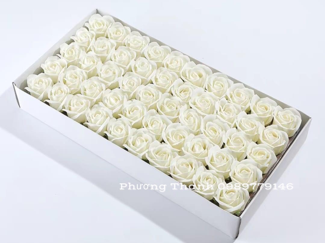(có hỏa tốc)HOA HỒNG SÁP THƠM, Hộp 50 đầu bông