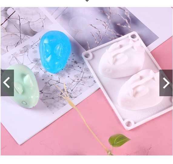 Khuôn silicone Làm Bánh Hình Thỏ / Heo (2 khoang)