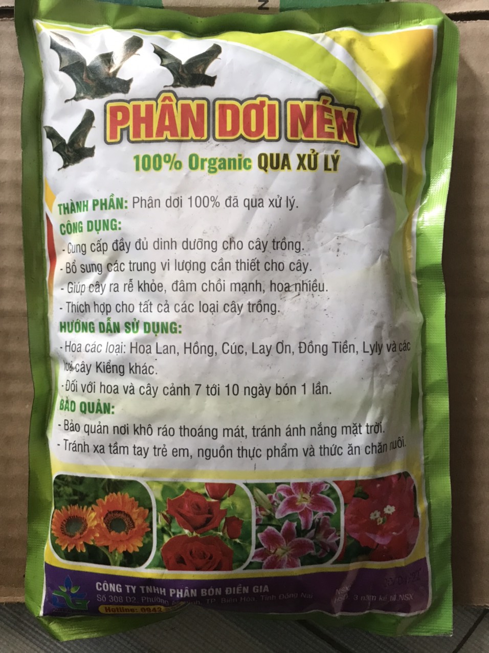 PHÂN DƠI NÉN ĐÃ QUA XỬ LÝ Gói 700gam
