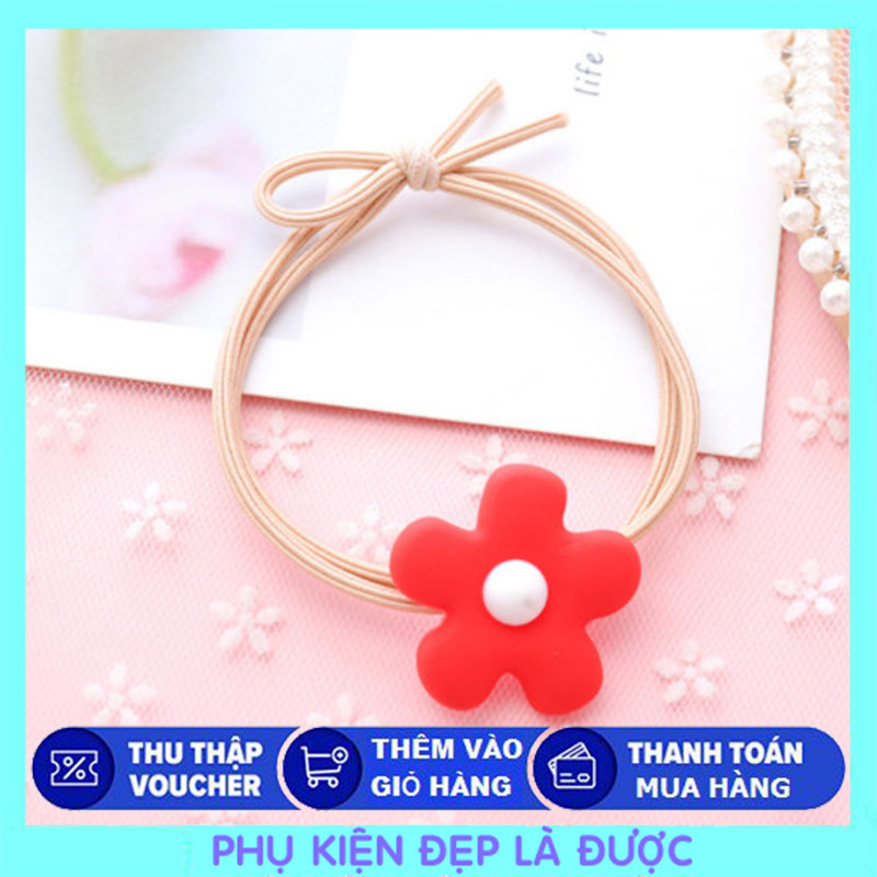 🌸Combo 2 Dây Cột Tóc Bông Hoe Màu Pastel🌸