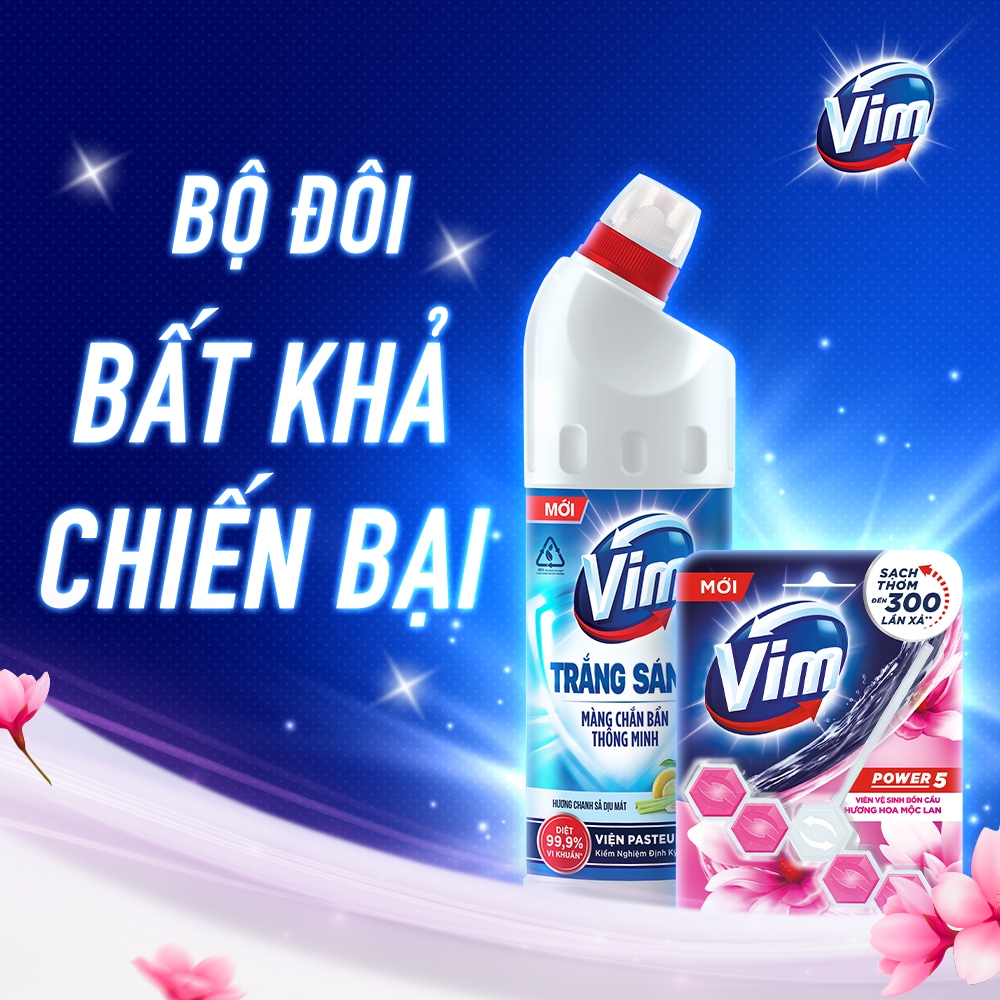 Gel tẩy rửa Vim trắng sáng 425ml