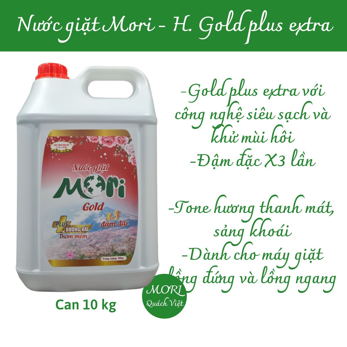 Nước giặt MORI hương Enchen, can 10L