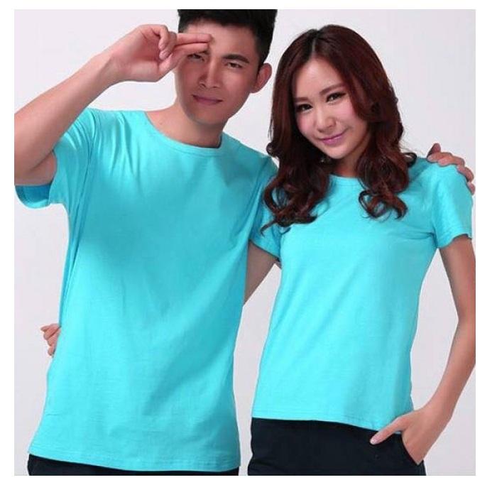 ÁO THUN TRƠN CỔ TRÒN  MÀU XANH NGỌC TAY NGẮN NAM NỮ  7