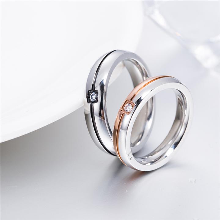 Nhẫn cặp tình nhân N235 Size 5 (Màu đen, đồng)
