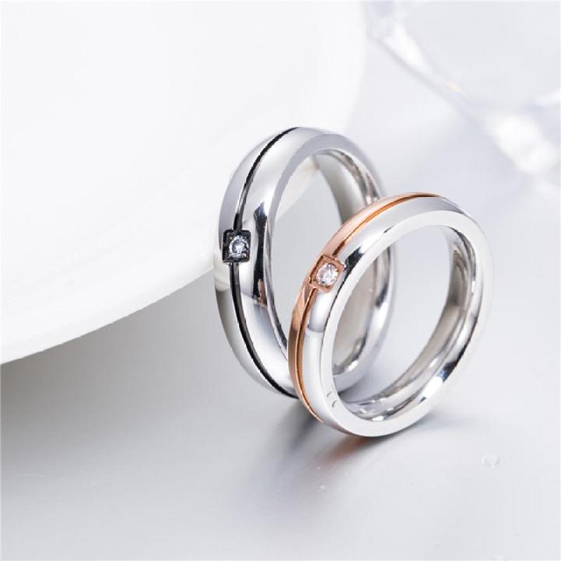 Nhẫn cặp tình nhân N235 Size 5 (Màu đen, đồng)