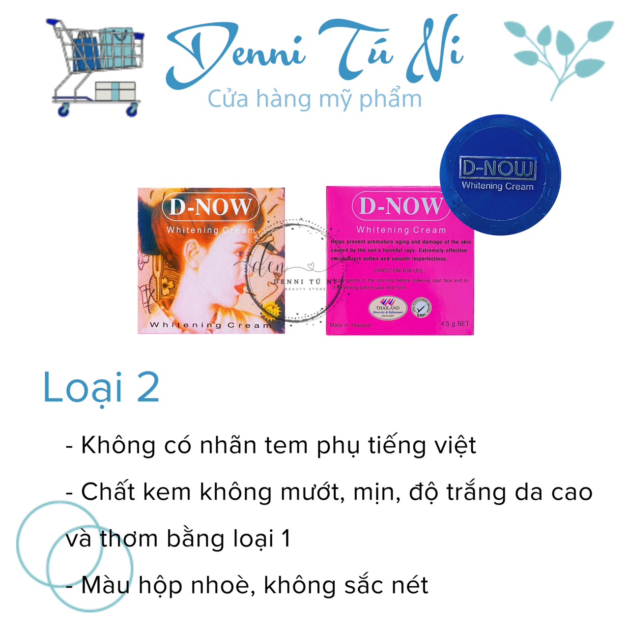 Lẻ hộp kem dnow thái dưỡng trắng da 4.5g