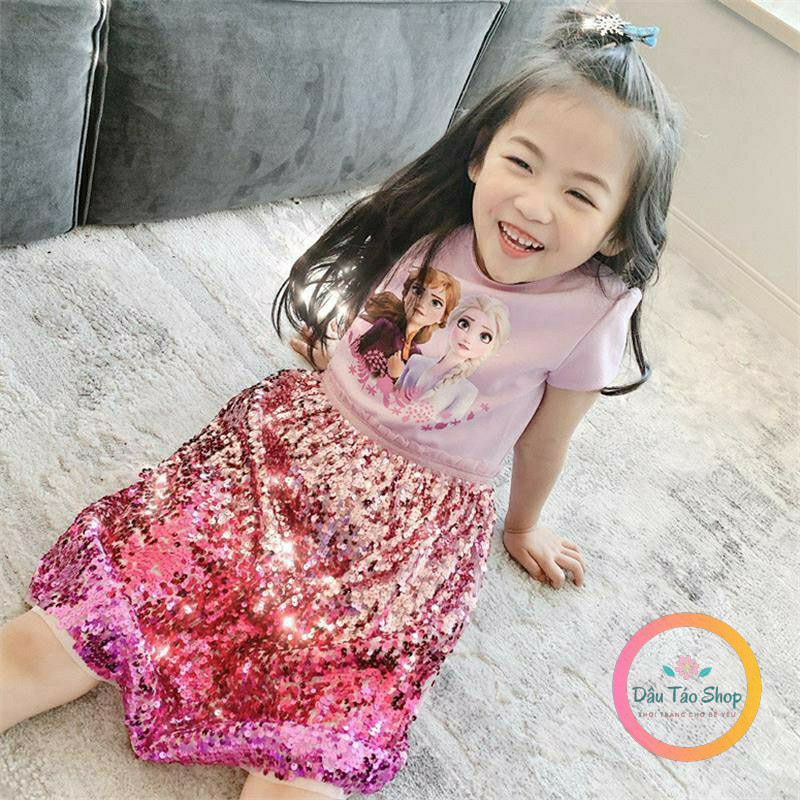 [Có sẵn] [Ảnh thật] Váy công chúa Elsa đính kim sa
