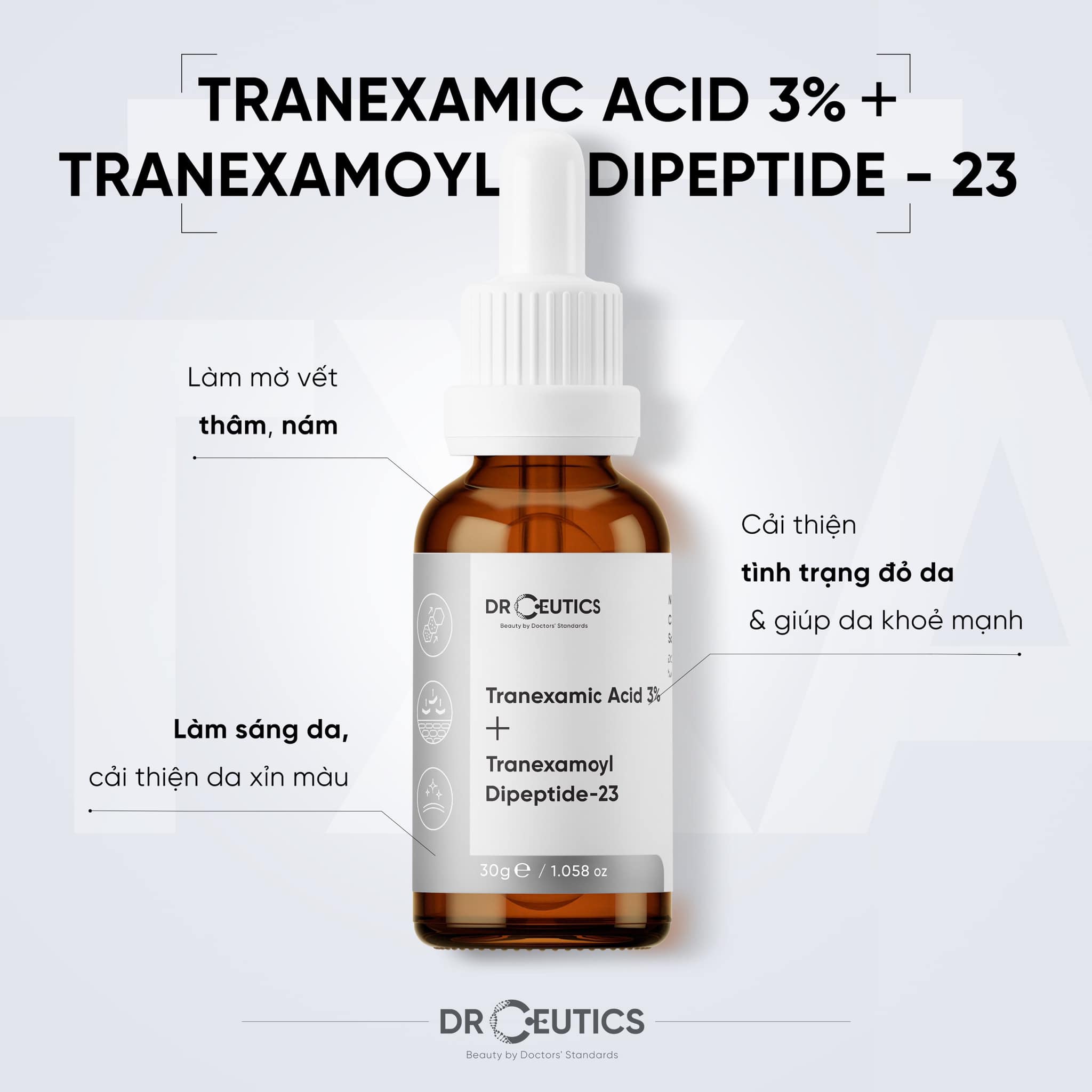 Tinh Chất DrCeutics Tranexamic 3% Làm Mờ Nám Sáng Da Giảm Đỏ