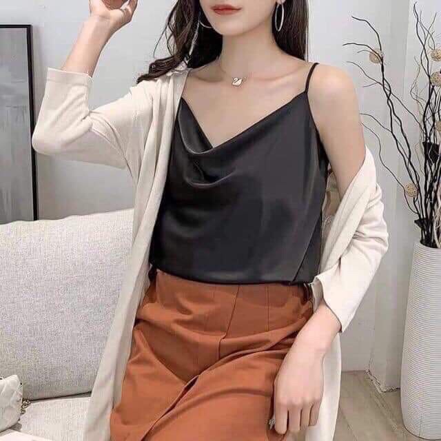 ÁO HAI DÂY CỔ ĐỔ -ÁO HAI DÂY PHI LỤA