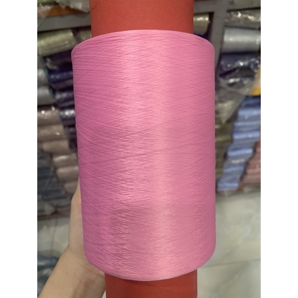 Tơ vắt sổ màu hồng phấn đậm sợi 150 chất lượng giá rẻ - Chỉ may công nghiệp, ống 500-600g (mã 14)