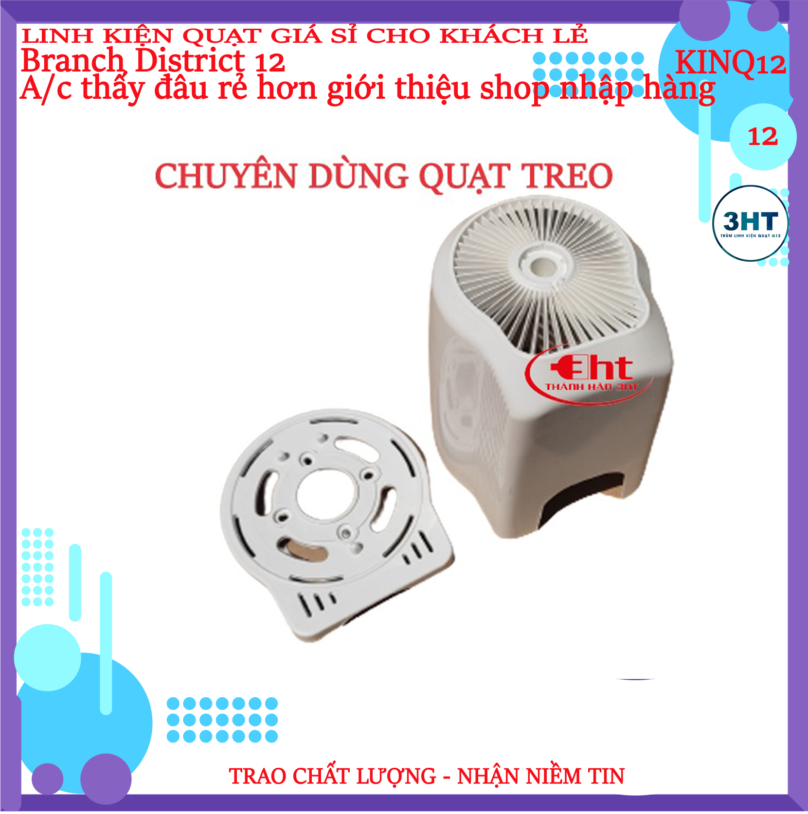 Bộ gáo quạt không răng TRẮNG B4 - 3HT