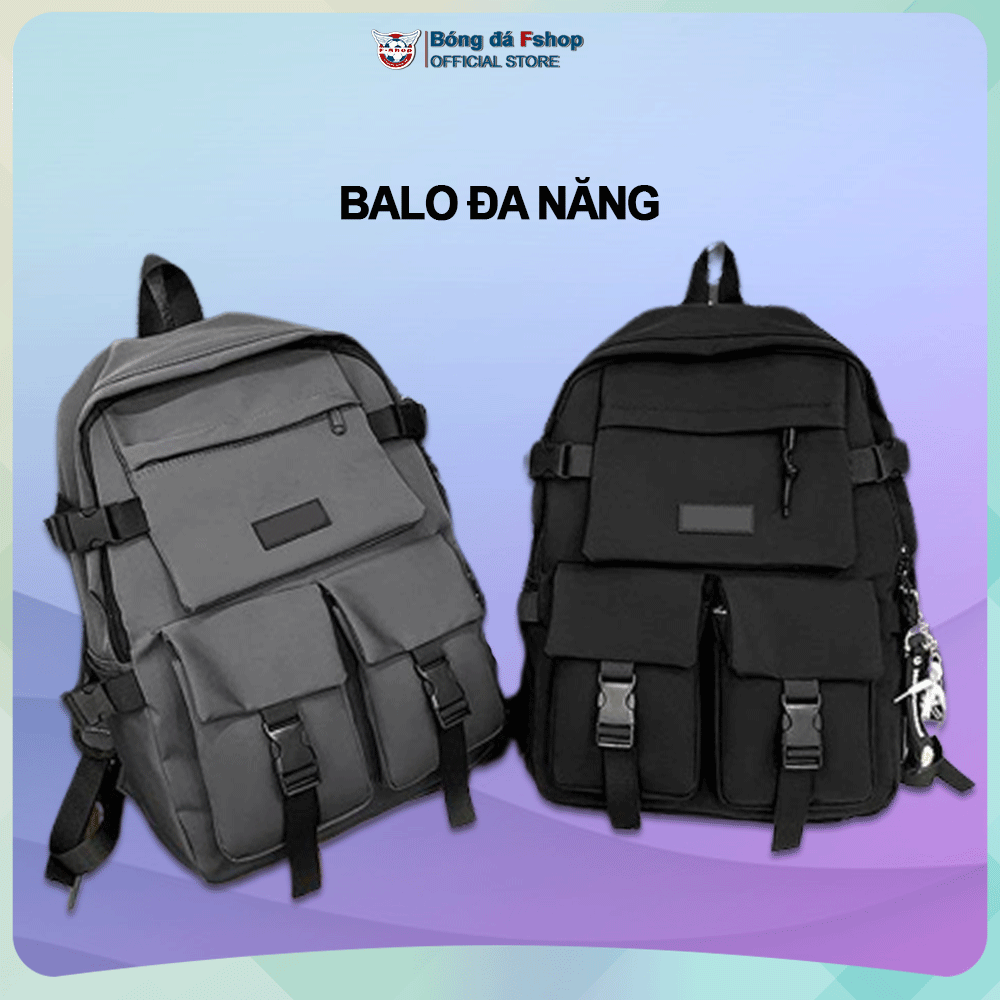 Balo Đi Học – MS08 – Balo Nam Nữ Trơn Basic – Tặng tất