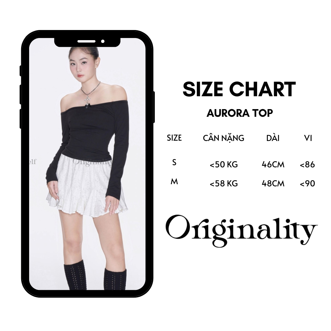 ORIGINALITY-ÁO THUN DÀI TAY TRỄ VAI-AURORA TOP