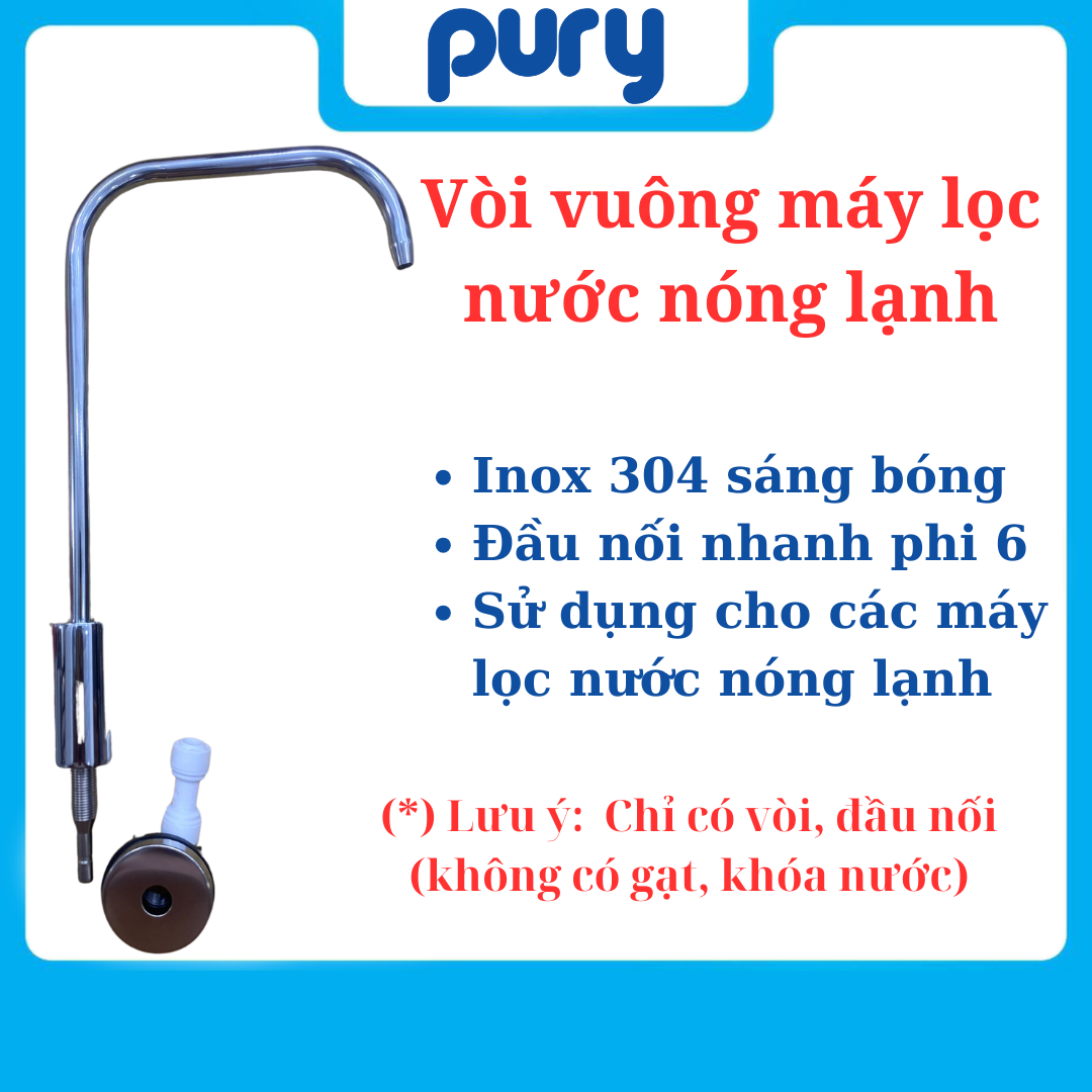 Vòi máy lọc nước inox (vòi gạt, cổ ngỗng, nối nhanh)