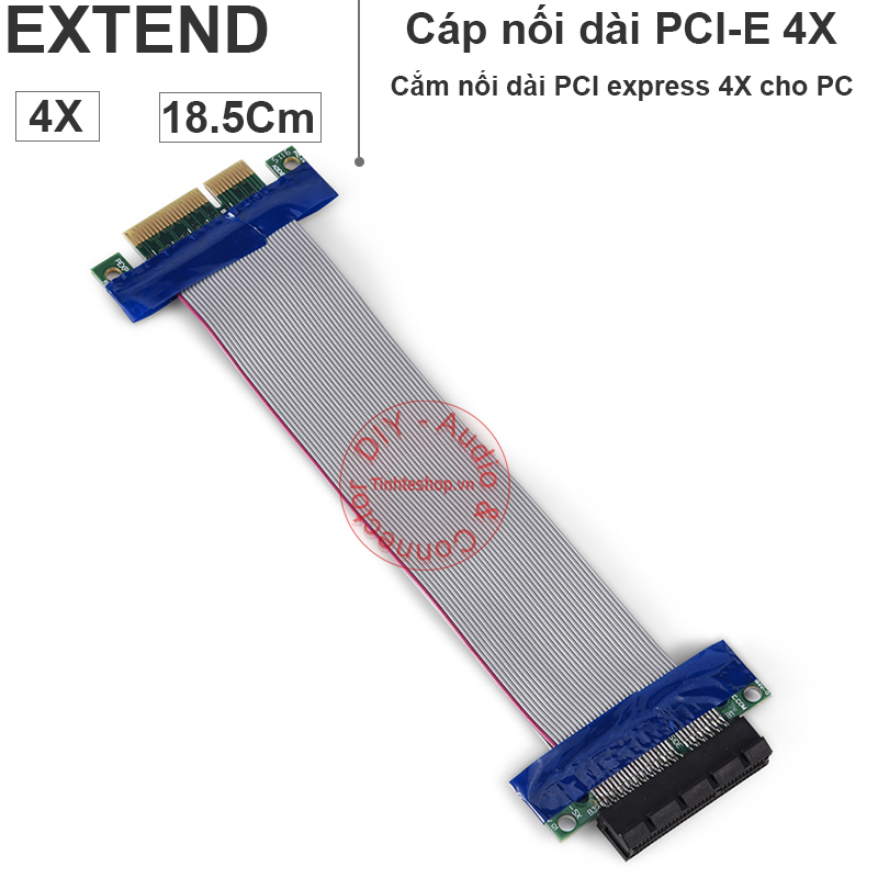 PCI-E express 4X riser card adapter extender with flexible cable