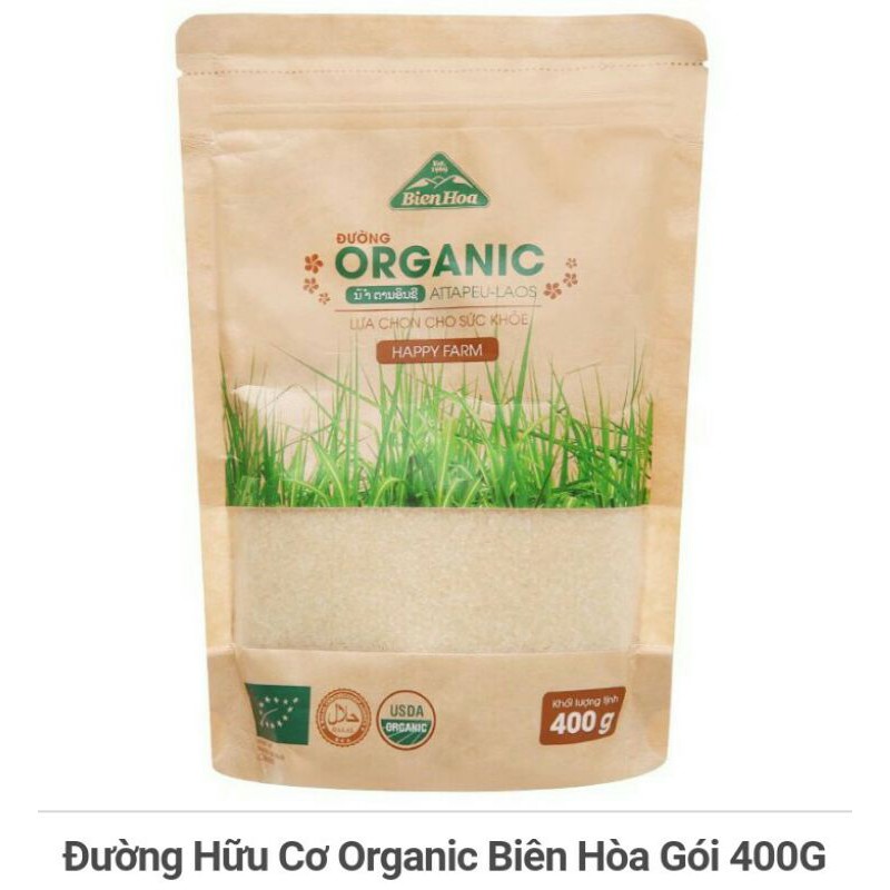 Đường Hữu Cơ Biên Hòa 400g - Đường Organic Biên Hòa Túi 400g