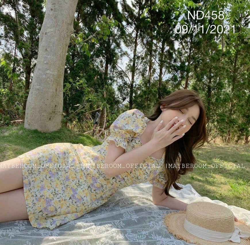 Đầm hoa dáng ôm, đầm hoa umi cổ vuông tay viền hoa, đầm ôm tay ngắn tôn dáng trẻ trung, đầm hoa tôn dáng tôn da sang chảnh, đầm hoa nhí vintege, đầm hoa dễ thương