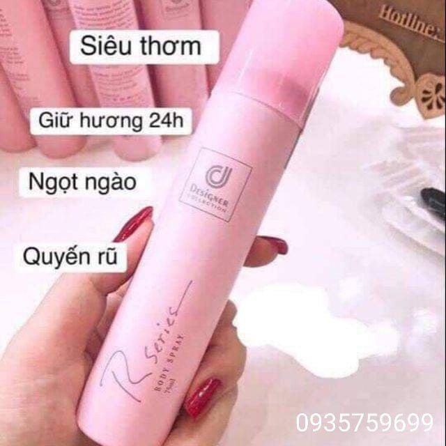 Xịt thơm body Designer Collection Rseries Body Spray - Thái Lan