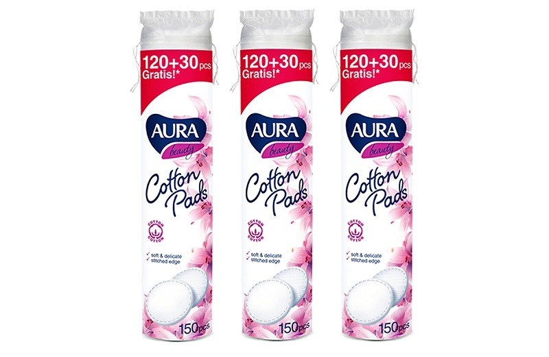 [HCM]combo 2 bông tẩy trang aura coton 150 miếng