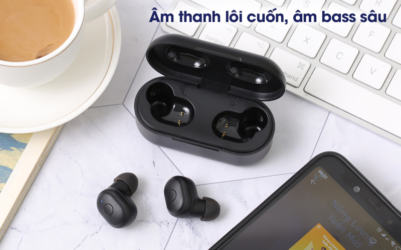 Tai nghe Bluetooth True Wireless Mozard DS635-WB Đen
