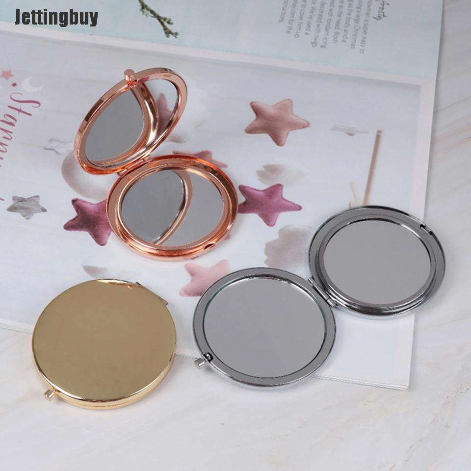 Gương trang điểm kiểu gấp bằng chất liệu hợp kim thiết nhỏ gọn đường kính 7cm thích hợp mang đi du lịch