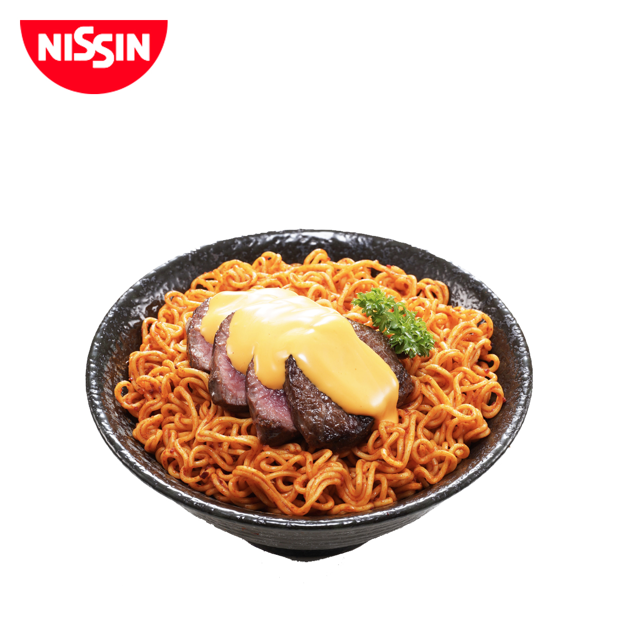 THÙNG 30 GÓI MÌ XÀO HƯƠNG VỊ BÍT TẾT PHÔ MAI CAY DRY TYPE SPICY CHEESE BEEF FLAVOUR NISSIN