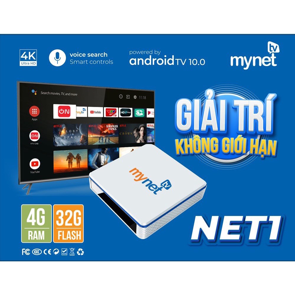 Mytvnet 4H RAM 4GB + 32GB Android TV 10