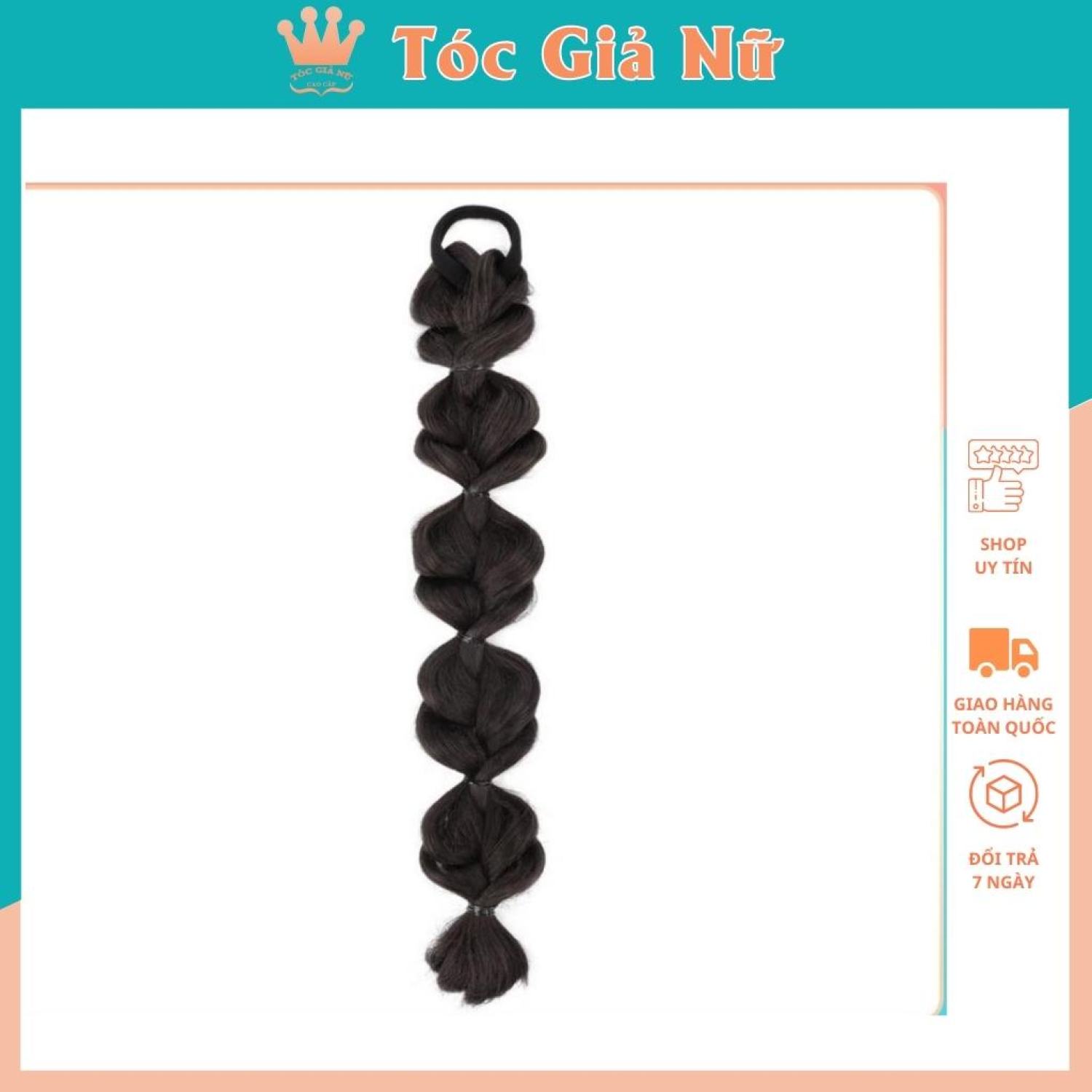 Tóc giả cột thắt bính to loại 25cm mã 007