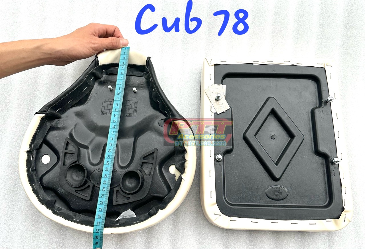 Bộ yên trước - sau trắng đen xe cub 78 và cub 79