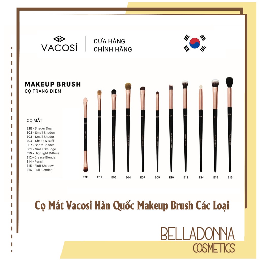 [HCM] Cọ Mắt Vacosi Hàn Quốc Makeup Brush Các Loại