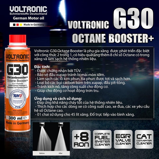 VOLTRONIC G30 OCTANE BOOSTER - Phụ gia xăng tăng Octane