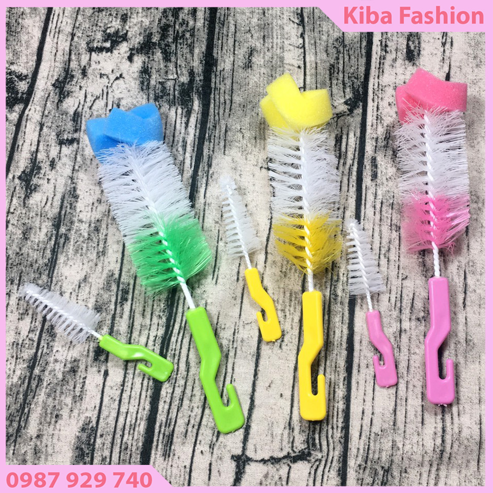 Bộ chổi cọ bình sữa 2 chi tiết hàng đẹp Đồ dùng cho bé dụng cụ rửa bình sữa