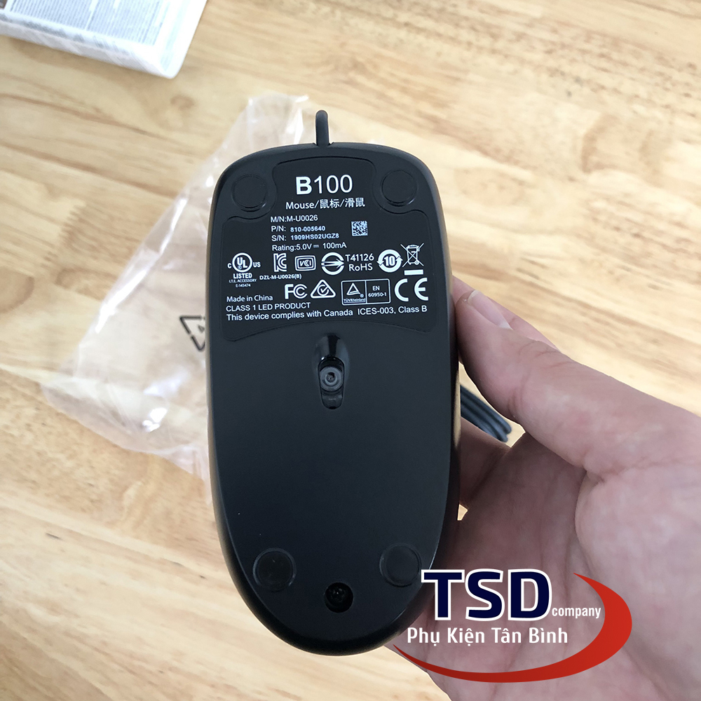 Chuột Quang USB Logitech B100 Chính Hãng 