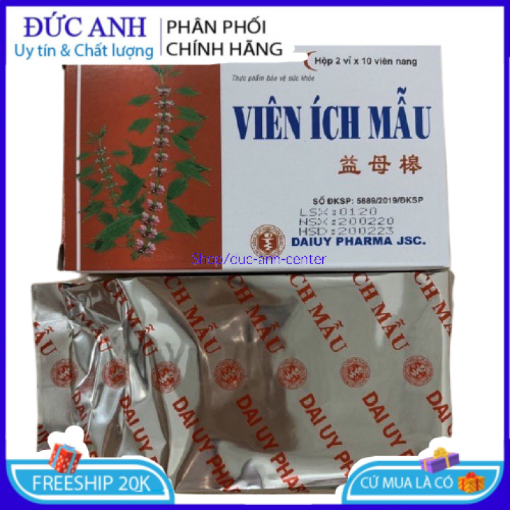 Combo 5 hộp Viên uống Ích Mẫu bổ huyết điều kinh đẹp da – Hộp 20 viên