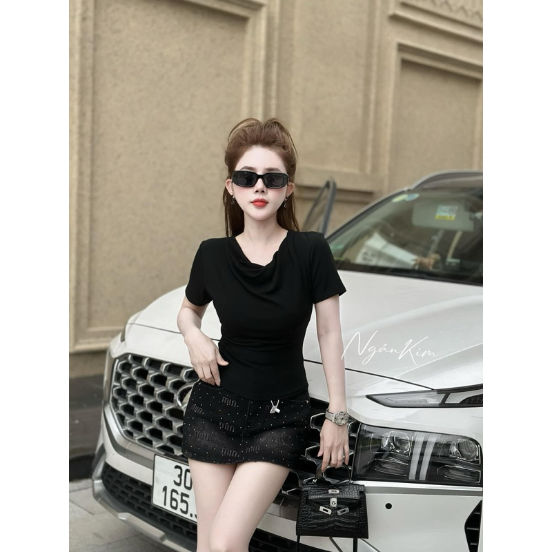 Áo Thun Cổ Đổ Chất Bozip Đẹp From Ôm Tôn Dáng