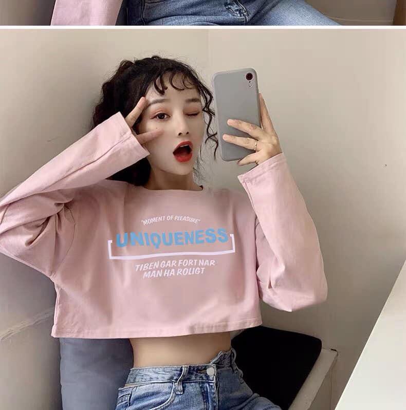 Áo croptop nữ in hình UNIQUENESS cực hot