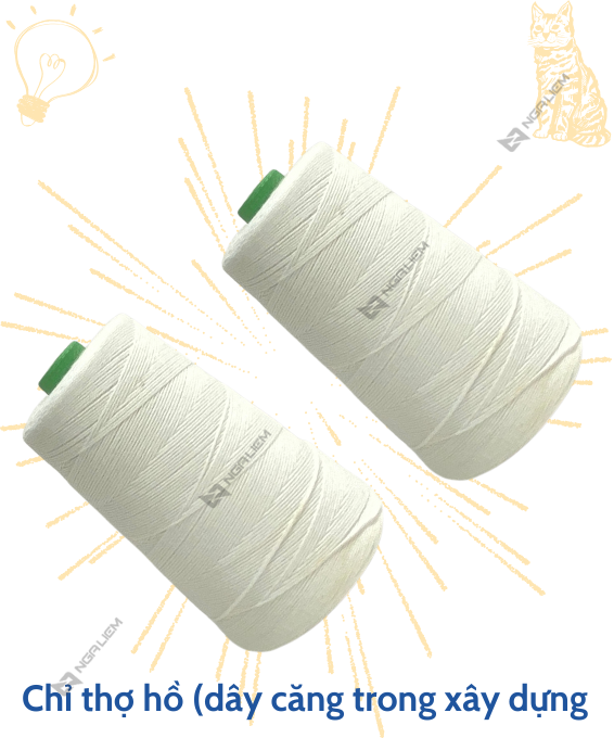 Cuộn chỉ may bao màu trắng (200gram/Cuộn)