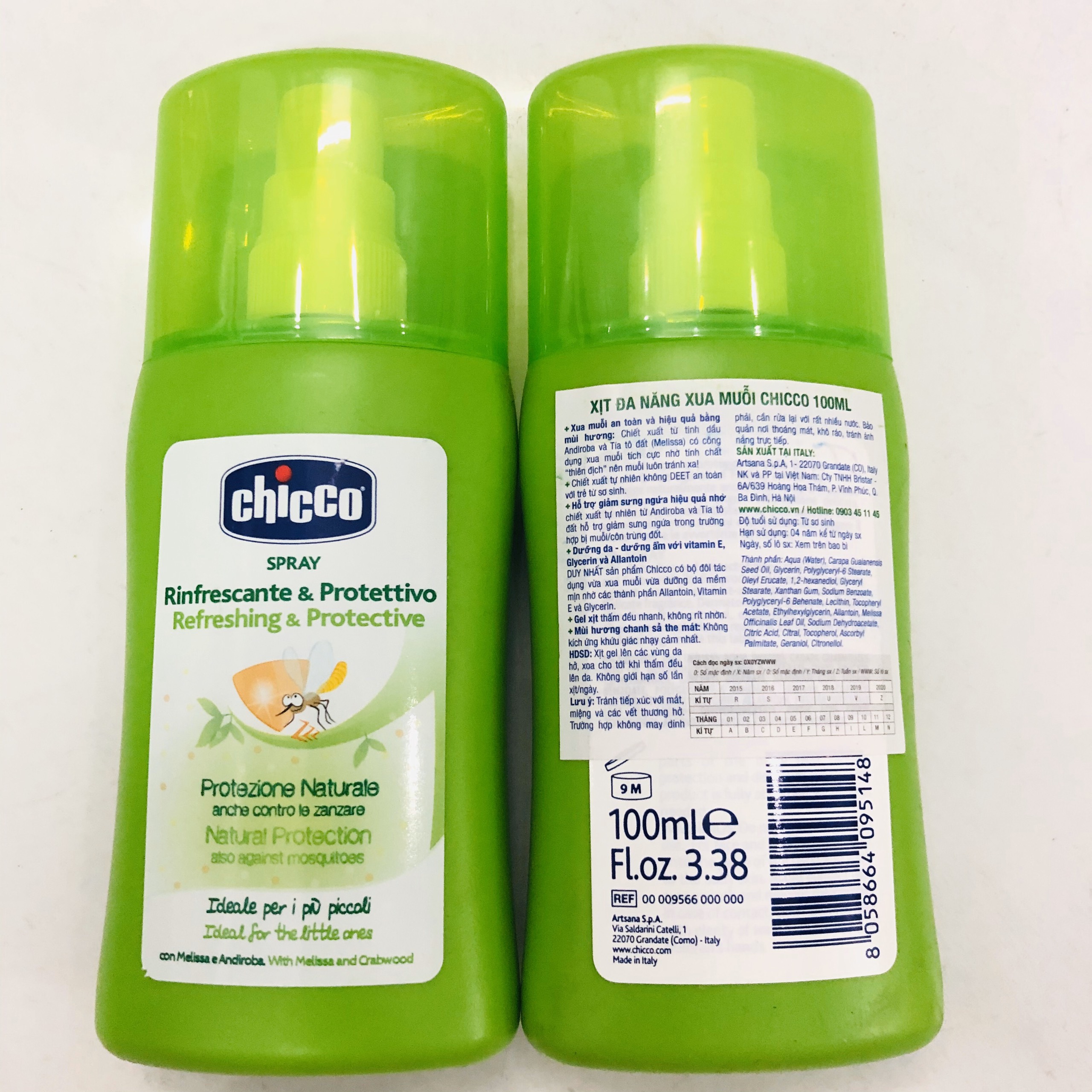 Xịt chống muỗi Chicco extra 100ml date 2025