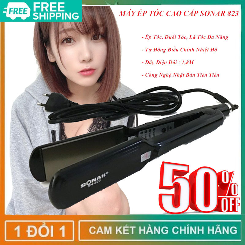 [ Xả Hàng] Máy ép tóc - máy ép tóc thẳng sonar 823 siêu thẳng - máy duỗi tóc - máy là tóc chính hãng - máy là tóc thẳng - máy kẹp duỗi tóc giá rẻ