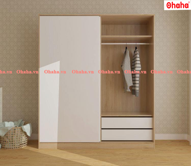 [ Freeship HCM ] [ Trả góp 0%] [Có ảnh thực tế]  Tủ Quần Áo 2 Cánh Lùa Kiểu Vintage  OHAHA VI001