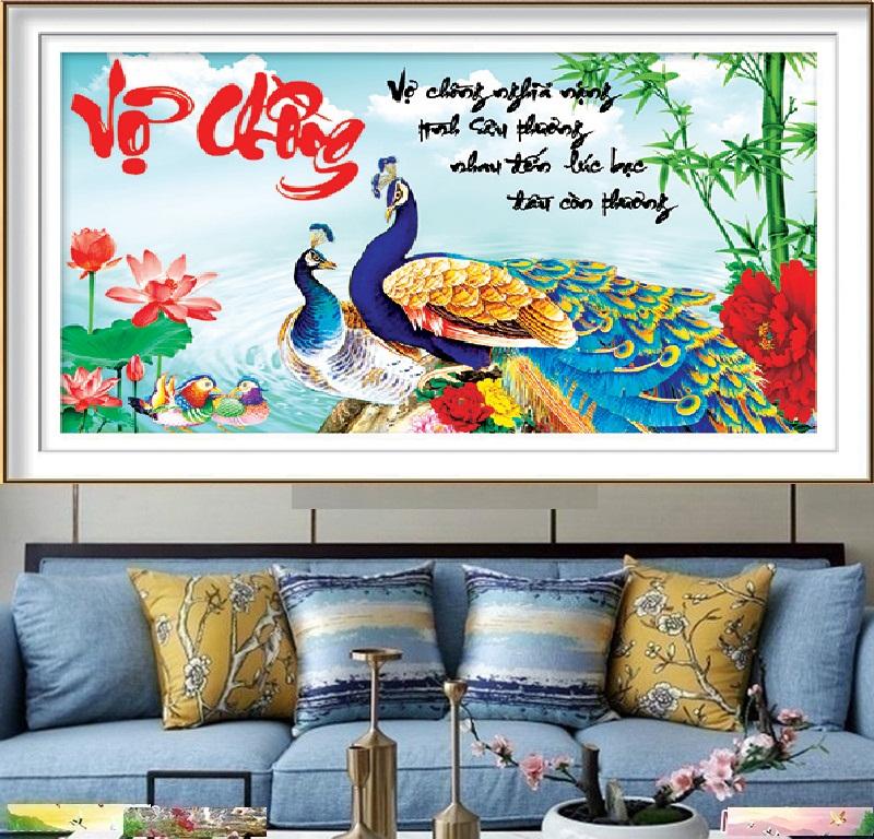 Tranh đính đá mẫu mới vợ chồng-kt: 71x44