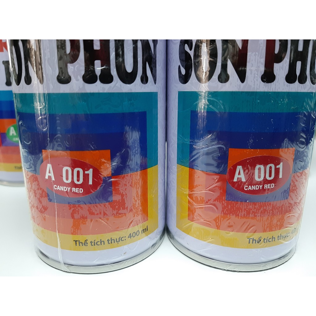 Sơn xịt ATM cho xe máy Spray A001 Candy (Màu đỏ) 400ml