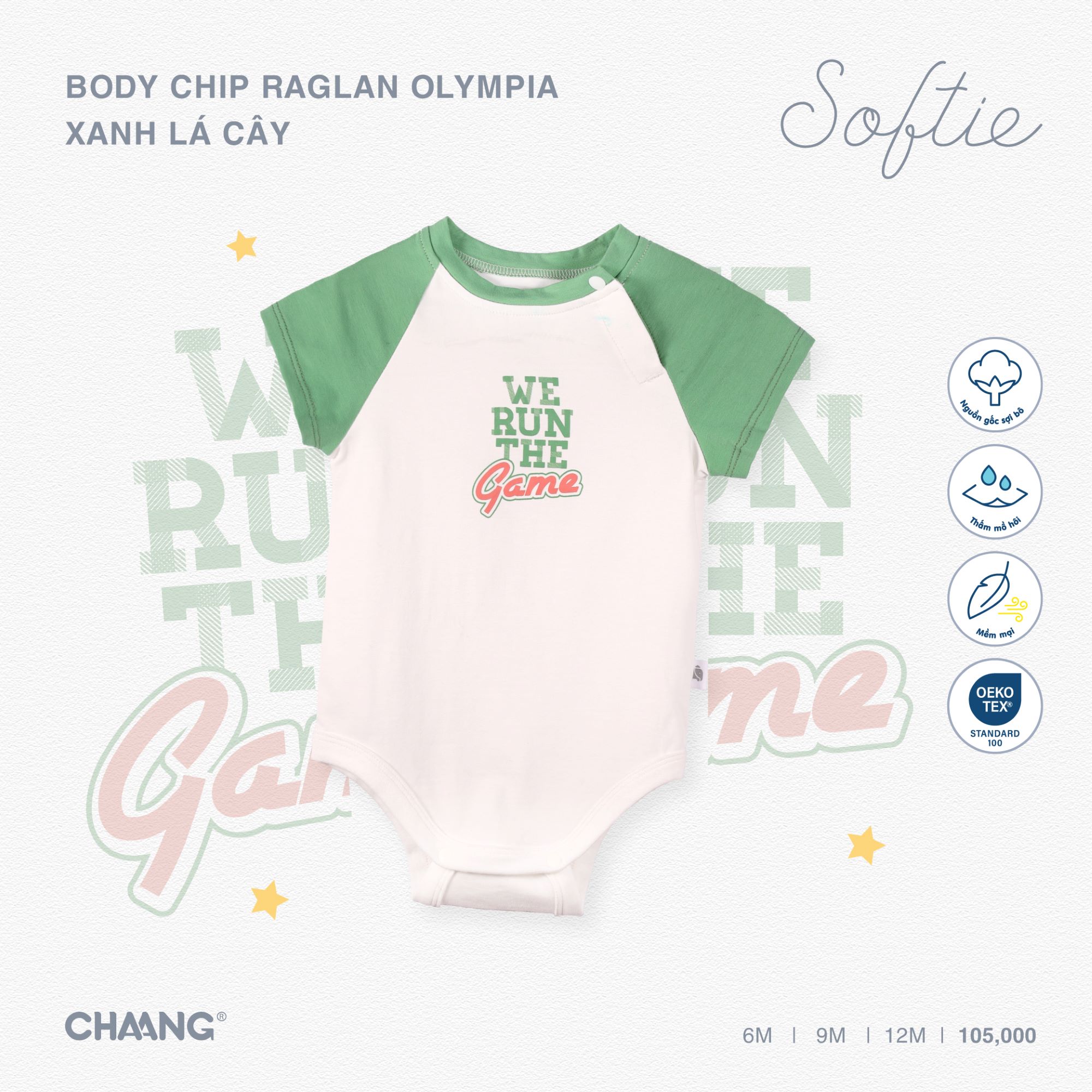 [CHAANG] Bộ bodychip raglan bé trai Olympia Chaang